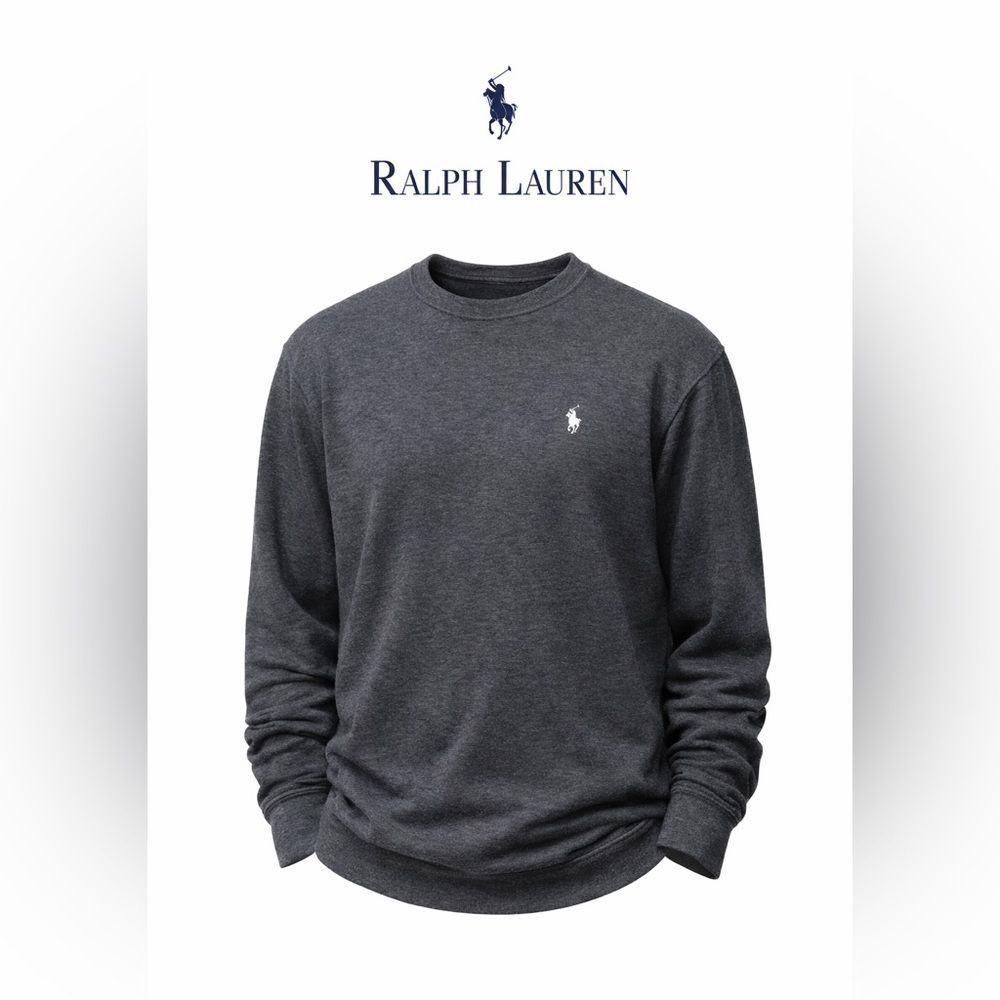 Polo Ralph Lauren Gray Waffle Knit Long Sleeve Sleepwear Shirt M